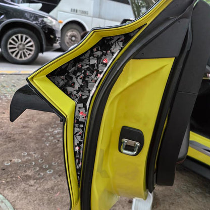 2pcs/Set Forged Gold Foil Carbon Fiber Car Inside Door Decorative Sticker for Chevrolet Corvette C8 2020-, Left and Right Driver(Red) - Car Interior Mouldings by buy2fix | Online Shopping UK | buy2fix