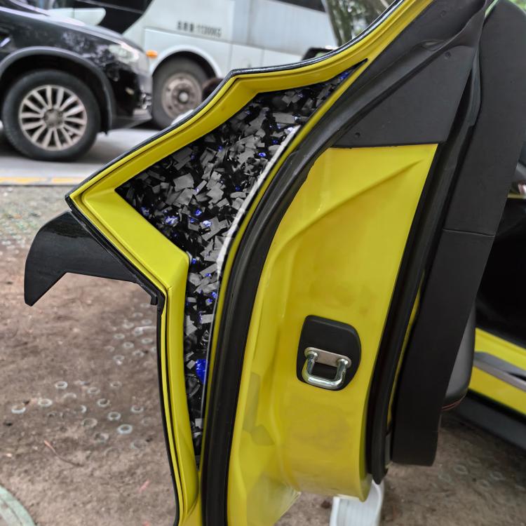 2pcs/Set Forged Gold Foil Carbon Fiber Car Inside Door Decorative Sticker for Chevrolet Corvette C8 2020-, Left and Right Driver(Blue) - Car Interior Mouldings by buy2fix | Online Shopping UK | buy2fix