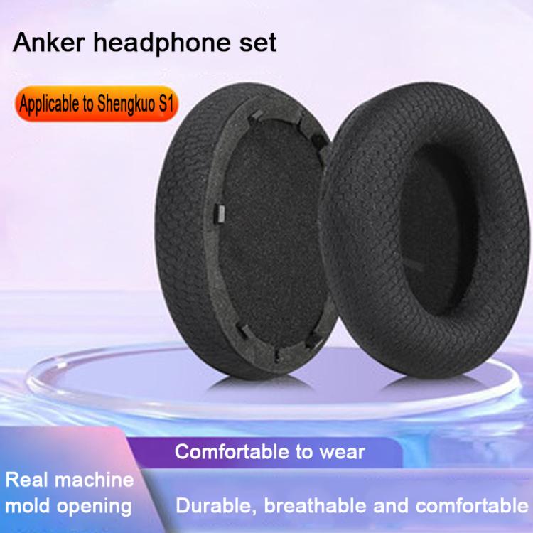 For Anker SpaceOne/S1 2pcs Football Net Snap-on Type Earphone Covers(Black) - Earmuff & Pad by buy2fix | Online Shopping UK | buy2fix
