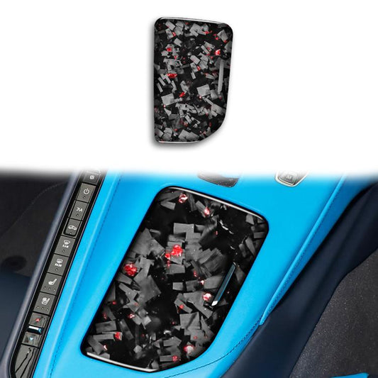 Forged Gold Foil Carbon Fiber Car Central Control Cup Cover Decorative Sticker for Chevrolet Corvette C8 2020-, Right Driver(Red) - Car Interior Mouldings by buy2fix | Online Shopping UK | buy2fix