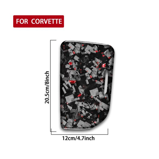 Forged Gold Foil Carbon Fiber Car Central Control Cup Cover Decorative Sticker for Chevrolet Corvette C8 2020-, Right Driver(Red) - Car Interior Mouldings by buy2fix | Online Shopping UK | buy2fix