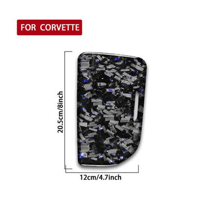 Forged Gold Foil Carbon Fiber Car Central Control Cup Cover Decorative Sticker for Chevrolet Corvette C8 2020-, Right Driver(Blue) - Car Interior Mouldings by buy2fix | Online Shopping UK | buy2fix