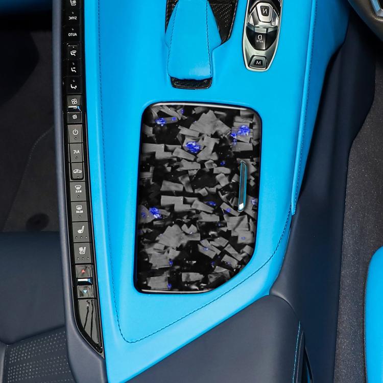 Forged Gold Foil Carbon Fiber Car Central Control Cup Cover Decorative Sticker for Chevrolet Corvette C8 2020-, Right Driver(Blue) - Car Interior Mouldings by buy2fix | Online Shopping UK | buy2fix