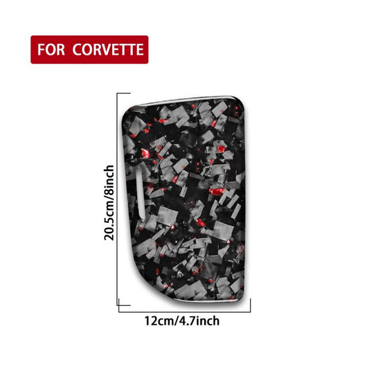 Forged Gold Foil Carbon Fiber Car Central Control Cup Cover Decorative Sticker for Chevrolet Corvette C8 2020-, Left Driver(Red) - Car Interior Mouldings by buy2fix | Online Shopping UK | buy2fix