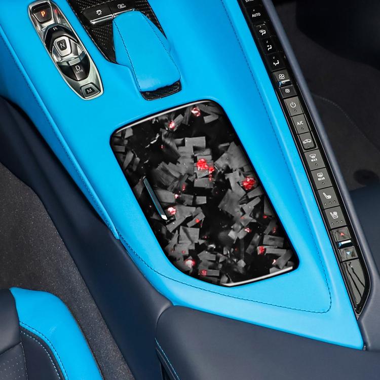 Forged Gold Foil Carbon Fiber Car Central Control Cup Cover Decorative Sticker for Chevrolet Corvette C8 2020-, Left Driver(Red) - Car Interior Mouldings by buy2fix | Online Shopping UK | buy2fix