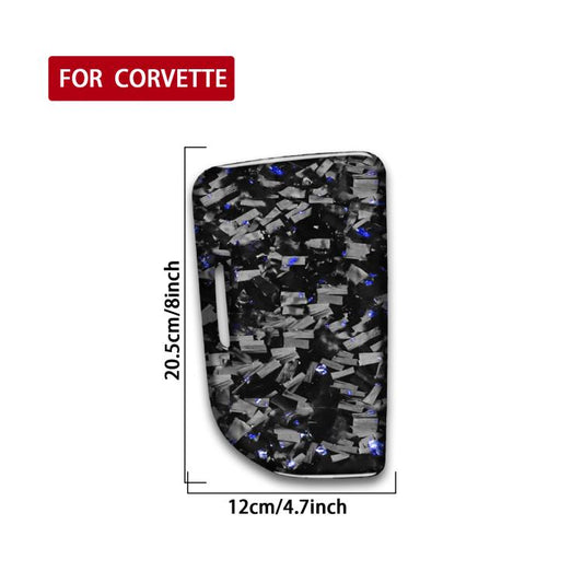 Forged Gold Foil Carbon Fiber Car Central Control Cup Cover Decorative Sticker for Chevrolet Corvette C8 2020-, Left Driver(Blue) - Car Interior Mouldings by buy2fix | Online Shopping UK | buy2fix