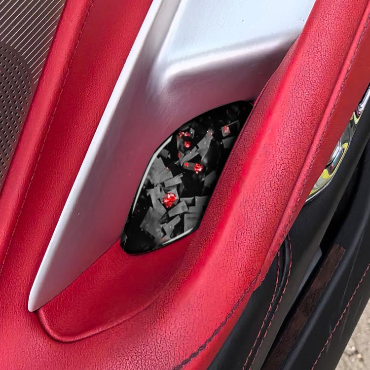2pcs/Set Forged Gold Foil Carbon Fiber Car Inside Door Bowl Decorative Sticker for Chevrolet Corvette C8 2020-, Left and Right Driver(Red) - Car Interior Mouldings by buy2fix | Online Shopping UK | buy2fix