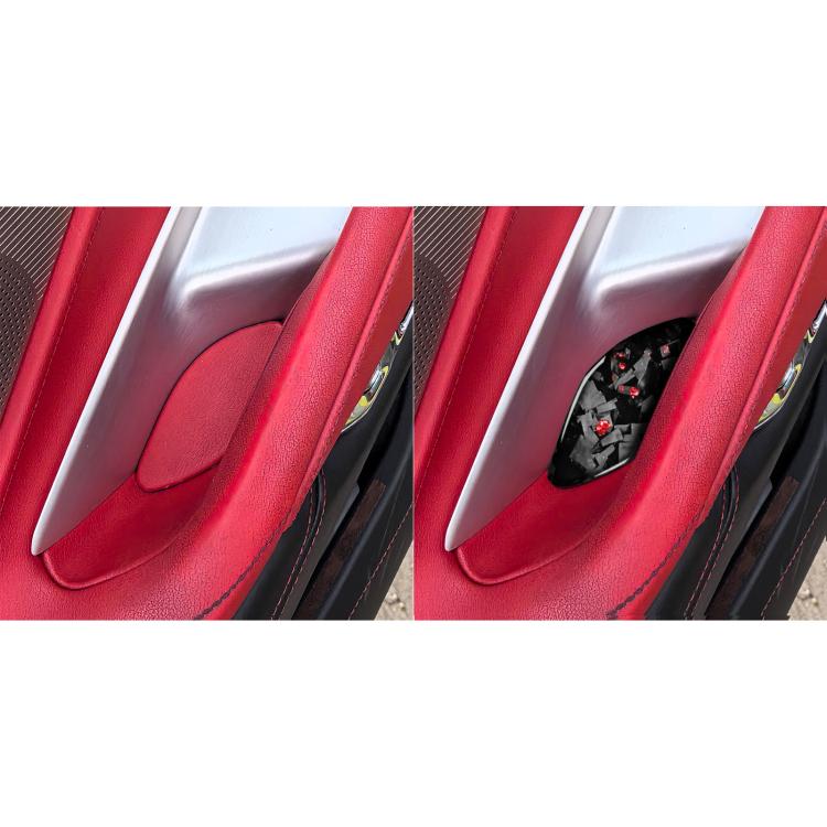 2pcs/Set Forged Gold Foil Carbon Fiber Car Inside Door Bowl Decorative Sticker for Chevrolet Corvette C8 2020-, Left and Right Driver(Red) - Car Interior Mouldings by buy2fix | Online Shopping UK | buy2fix