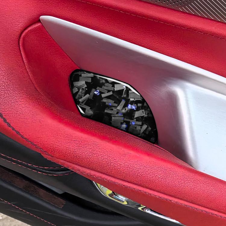 2pcs/Set Forged Gold Foil Carbon Fiber Car Inside Door Bowl Decorative Sticker for Chevrolet Corvette C8 2020-, Left and Right Driver(Blue) - Car Interior Mouldings by buy2fix | Online Shopping UK | buy2fix