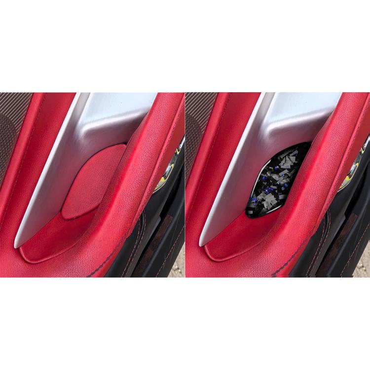 2pcs/Set Forged Gold Foil Carbon Fiber Car Inside Door Bowl Decorative Sticker for Chevrolet Corvette C8 2020-, Left and Right Driver(Blue) - Car Interior Mouldings by buy2fix | Online Shopping UK | buy2fix