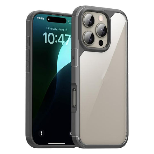 For iPhone 16 Pro iPAKY YJ Series Transparent PC+TPU Phone Case(Grey) - iPhone 16 Pro Cases by iPAKY | Online Shopping UK | buy2fix