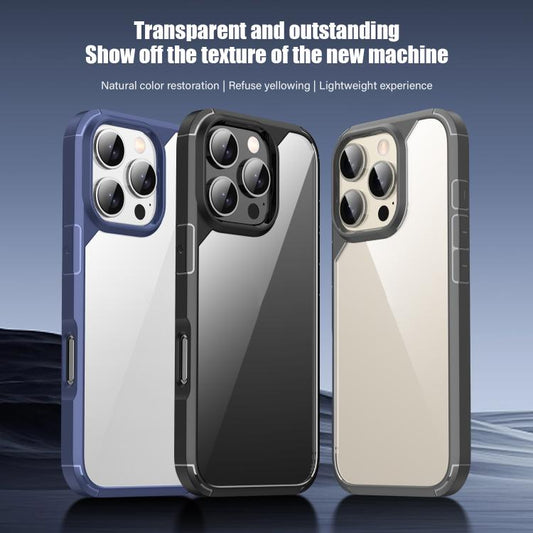 For iPhone 16 Pro Max iPAKY YJ Series Transparent PC+TPU Phone Case(Blue) - iPhone 16 Pro Max Cases by iPAKY | Online Shopping UK | buy2fix