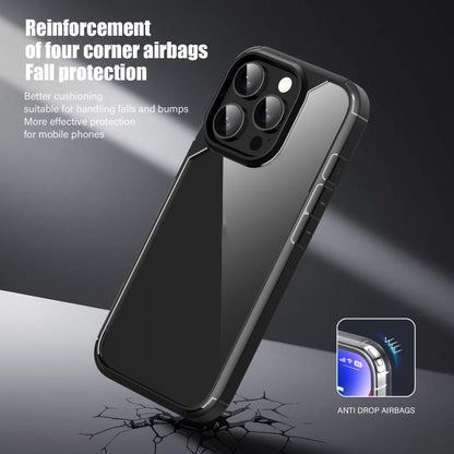 For iPhone 16 iPAKY YJ Series Transparent PC+TPU Phone Case(Blue) - iPhone 16 Cases by iPAKY | Online Shopping UK | buy2fix