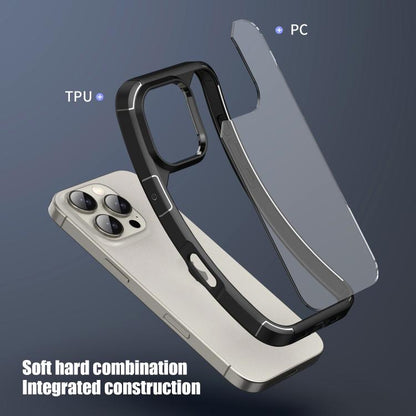 For iPhone 16 Pro iPAKY YJ Series Transparent PC+TPU Phone Case(Blue) - iPhone 16 Pro Cases by iPAKY | Online Shopping UK | buy2fix