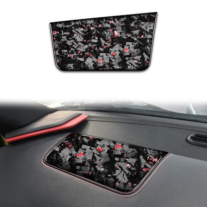 Forged Gold Foil Carbon Fiber Car Front Passenger Seat Panel Decorative Sticker for Chevrolet Corvette C8 2020-, Right Driver(Red) - Car Interior Mouldings by buy2fix | Online Shopping UK | buy2fix