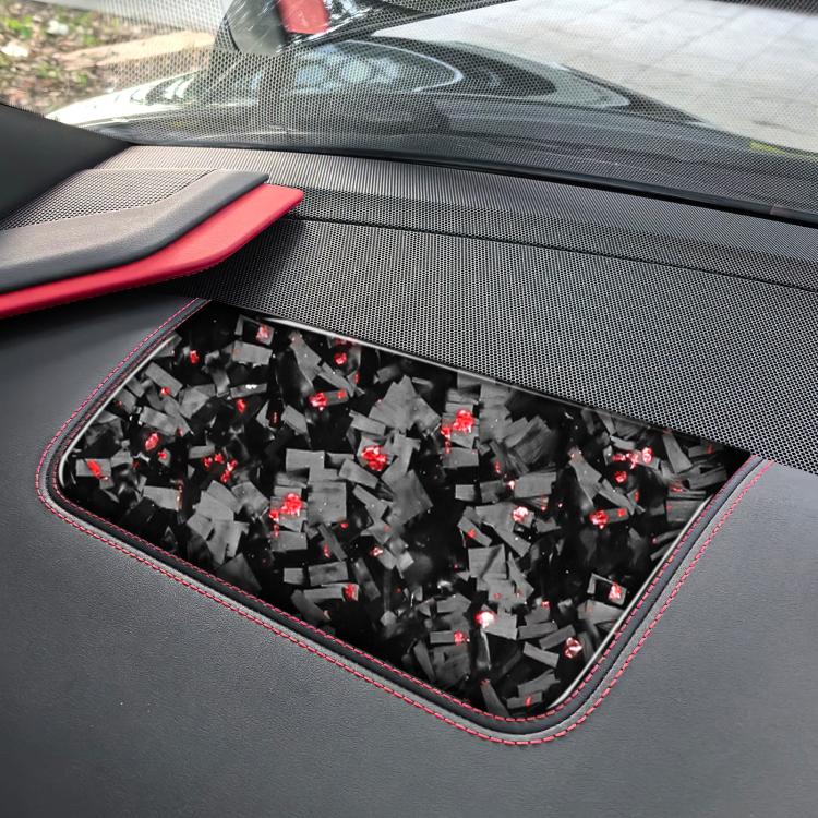 Forged Gold Foil Carbon Fiber Car Front Passenger Seat Panel Decorative Sticker for Chevrolet Corvette C8 2020-, Right Driver(Red) - Car Interior Mouldings by buy2fix | Online Shopping UK | buy2fix