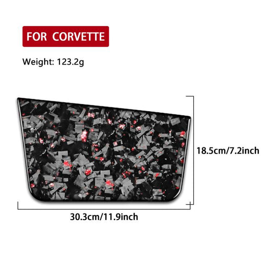 Forged Gold Foil Carbon Fiber Car Front Passenger Seat Panel Decorative Sticker for Chevrolet Corvette C8 2020-, Left Driver(Red) - Car Interior Mouldings by buy2fix | Online Shopping UK | buy2fix