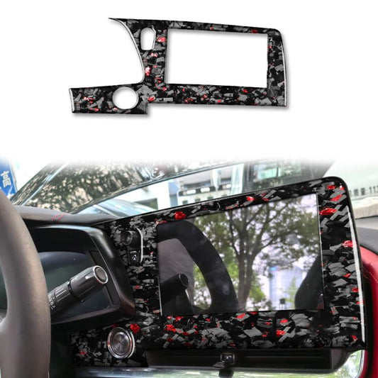 Forged Gold Foil Carbon Fiber Car Central Control Screen Frame Decorative Sticker for Chevrolet Corvette C8 2020-, Left Driver(Red) - Car Interior Mouldings by buy2fix | Online Shopping UK | buy2fix