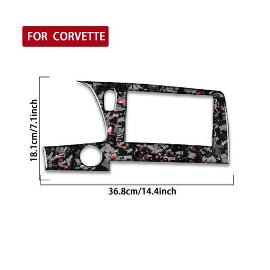 Forged Gold Foil Carbon Fiber Car Central Control Screen Frame Decorative Sticker for Chevrolet Corvette C8 2020-, Left Driver(Red) - Car Interior Mouldings by buy2fix | Online Shopping UK | buy2fix