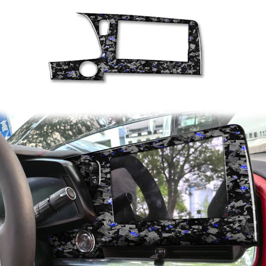Forged Gold Foil Carbon Fiber Car Central Control Screen Frame Decorative Sticker for Chevrolet Corvette C8 2020-, Left Driver(Blue) - Car Interior Mouldings by buy2fix | Online Shopping UK | buy2fix