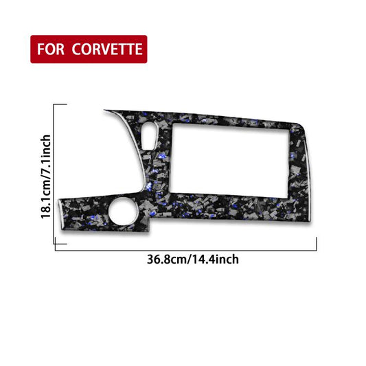 Forged Gold Foil Carbon Fiber Car Central Control Screen Frame Decorative Sticker for Chevrolet Corvette C8 2020-, Left Driver(Blue) - Car Interior Mouldings by buy2fix | Online Shopping UK | buy2fix