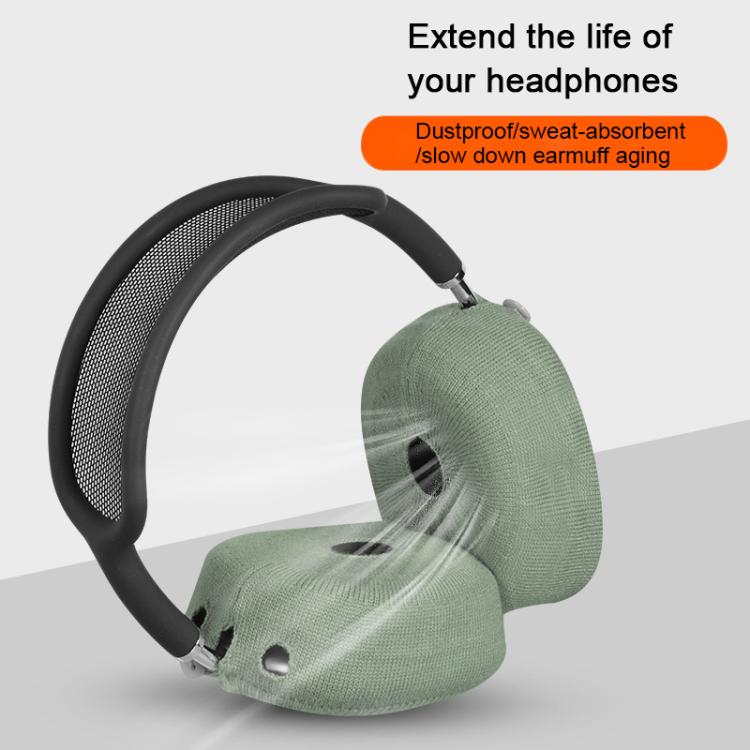 For Apple AirPods Max 2pcs Knitted Earphone Dust Cover(Dark Gray) - Earmuff & Pad by buy2fix | Online Shopping UK | buy2fix