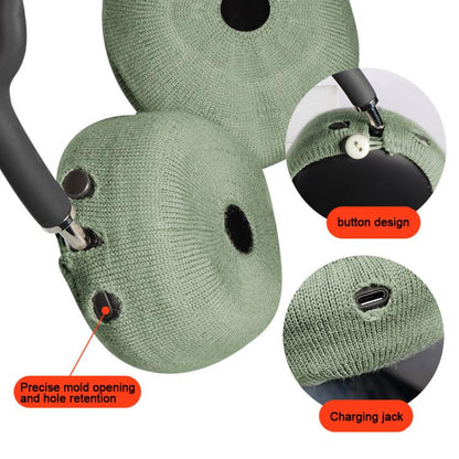 For Apple AirPods Max 2pcs Knitted Earphone Dust Cover(Green) - Earmuff & Pad by buy2fix | Online Shopping UK | buy2fix