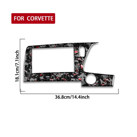 Forged Gold Foil Carbon Fiber Car Central Control Screen Frame Decorative Sticker for Chevrolet Corvette C8 2020-, Right Driver(Red) - Car Interior Mouldings by buy2fix | Online Shopping UK | buy2fix