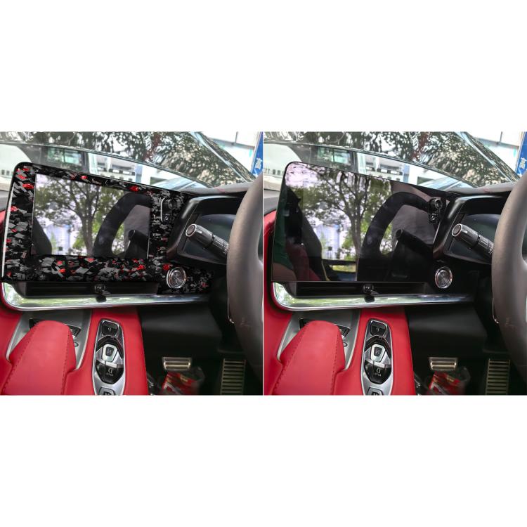 Forged Gold Foil Carbon Fiber Car Central Control Screen Frame Decorative Sticker for Chevrolet Corvette C8 2020-, Right Driver(Red) - Car Interior Mouldings by buy2fix | Online Shopping UK | buy2fix