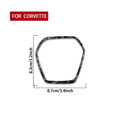 Forged Gold Foil Carbon Fiber Car Steering Wheel Frame Decorative Sticker for Chevrolet Corvette C8 2020-, Left and Right Driver(Red) - Car Interior Mouldings by buy2fix | Online Shopping UK | buy2fix