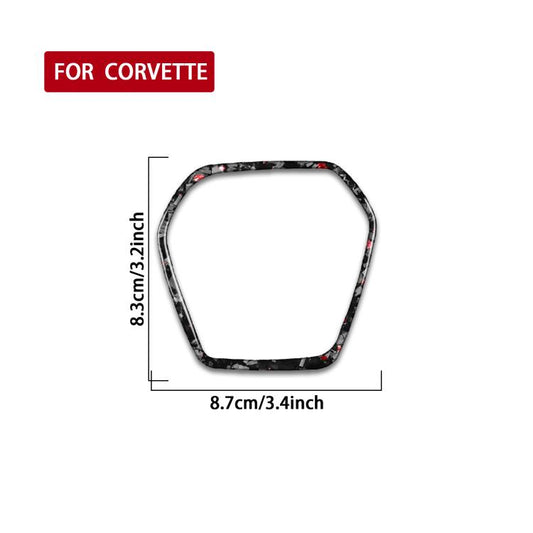 Forged Gold Foil Carbon Fiber Car Steering Wheel Frame Decorative Sticker for Chevrolet Corvette C8 2020-, Left and Right Driver(Red) - Car Interior Mouldings by buy2fix | Online Shopping UK | buy2fix