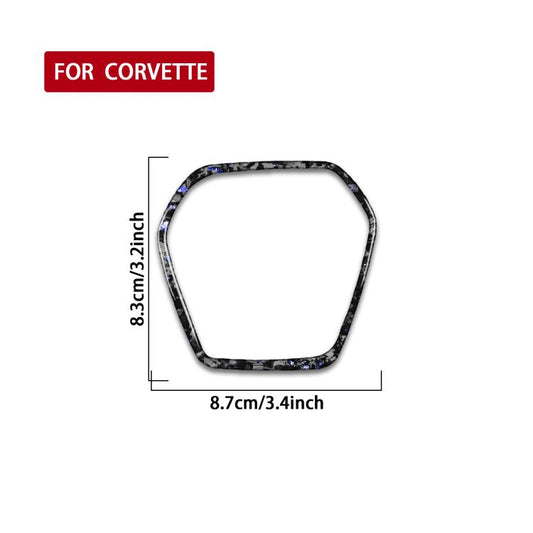 Forged Gold Foil Carbon Fiber Car Steering Wheel Frame Decorative Sticker for Chevrolet Corvette C8 2020-, Left and Right Driver(Blue) - Car Interior Mouldings by buy2fix | Online Shopping UK | buy2fix
