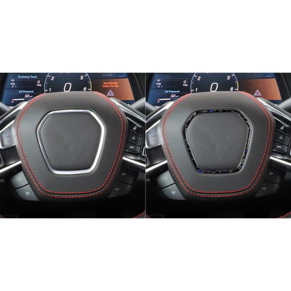 Forged Gold Foil Carbon Fiber Car Steering Wheel Frame Decorative Sticker for Chevrolet Corvette C8 2020-, Left and Right Driver(Blue) - Car Interior Mouldings by buy2fix | Online Shopping UK | buy2fix