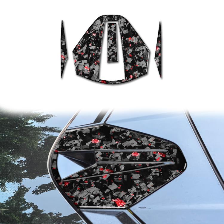 4pcs/Set Forged Gold Foil Carbon Fiber Car Rear Roof Camera Decorative Sticker for Chevrolet Corvette C8 2020-, Left and Right Driver(Red) - Car Interior Mouldings by buy2fix | Online Shopping UK | buy2fix