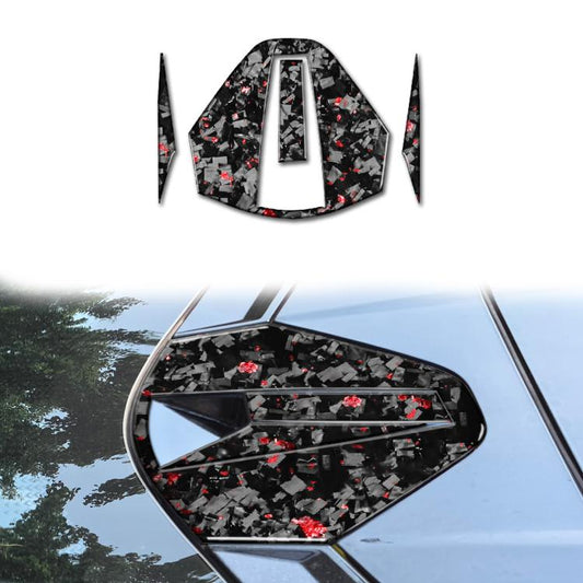 4pcs/Set Forged Gold Foil Carbon Fiber Car Rear Roof Camera Decorative Sticker for Chevrolet Corvette C8 2020-, Left and Right Driver(Red) - Car Interior Mouldings by buy2fix | Online Shopping UK | buy2fix