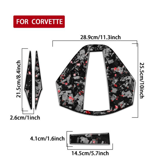 4pcs/Set Forged Gold Foil Carbon Fiber Car Rear Roof Camera Decorative Sticker for Chevrolet Corvette C8 2020-, Left and Right Driver(Red) - Car Interior Mouldings by buy2fix | Online Shopping UK | buy2fix