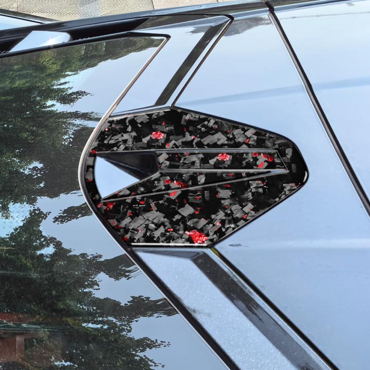 4pcs/Set Forged Gold Foil Carbon Fiber Car Rear Roof Camera Decorative Sticker for Chevrolet Corvette C8 2020-, Left and Right Driver(Red) - Car Interior Mouldings by buy2fix | Online Shopping UK | buy2fix