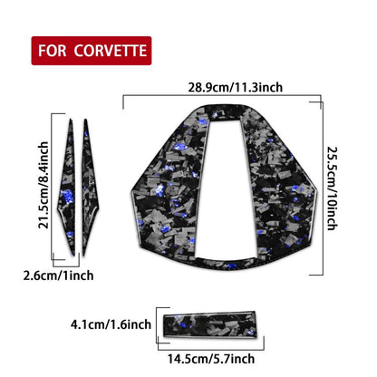 4pcs/Set Forged Gold Foil Carbon Fiber Car Rear Roof Camera Decorative Sticker for Chevrolet Corvette C8 2020-, Left and Right Driver(Blue) - Car Interior Mouldings by buy2fix | Online Shopping UK | buy2fix