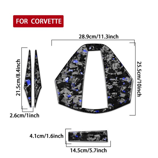 4pcs/Set Forged Gold Foil Carbon Fiber Car Rear Roof Camera Decorative Sticker for Chevrolet Corvette C8 2020-, Left and Right Driver(Blue) - Car Interior Mouldings by buy2fix | Online Shopping UK | buy2fix