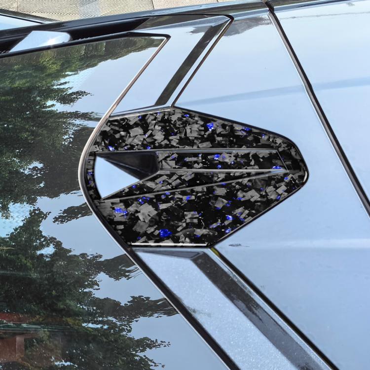4pcs/Set Forged Gold Foil Carbon Fiber Car Rear Roof Camera Decorative Sticker for Chevrolet Corvette C8 2020-, Left and Right Driver(Blue) - Car Interior Mouldings by buy2fix | Online Shopping UK | buy2fix