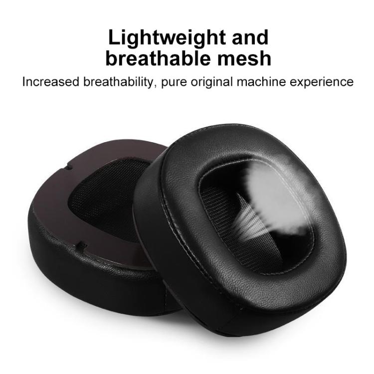 2pcs Magnetic Snap-on Lambskin Leather Earpads For Abyss Diana Phi / AB-1266(Black) - Earmuff & Pad by buy2fix | Online Shopping UK | buy2fix