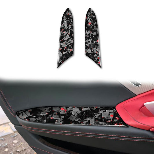 2pcs/Set Forged Gold Foil Carbon Fiber Car Inside Armrest Panel Decorative Sticker for Chevrolet Corvette C8 2020-, Left and Right Driver(Red) - Car Interior Mouldings by buy2fix | Online Shopping UK | buy2fix