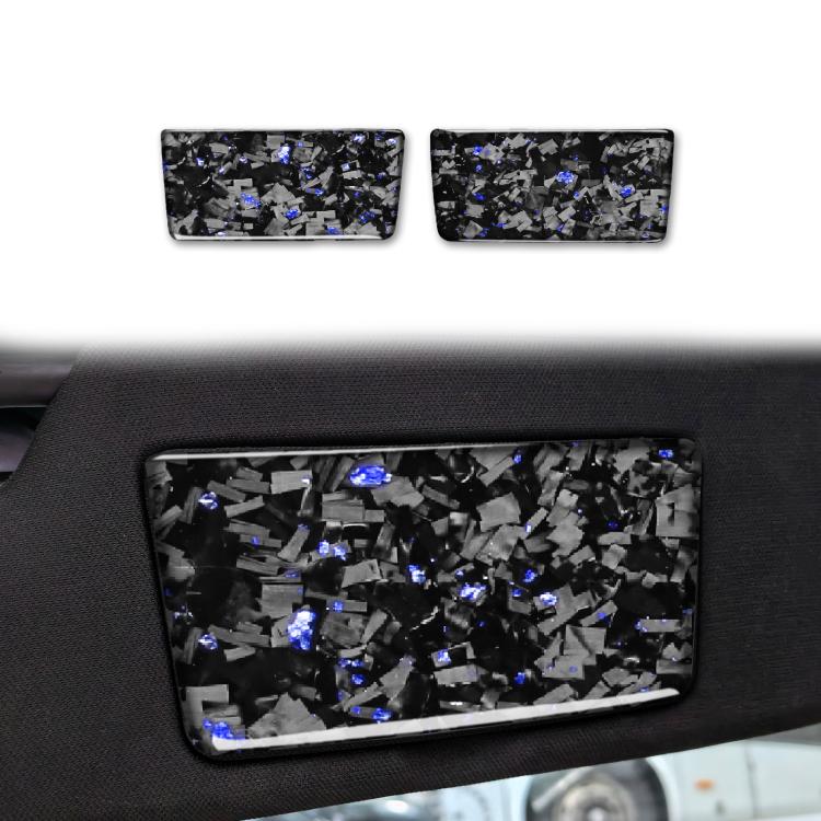 2pcs/Set Forged Gold Foil Carbon Fiber Car Makeup Mirror Panel Decorative Sticker for Chevrolet Corvette C8 2020-, Left and Right Driver(Blue) - Car Interior Mouldings by buy2fix | Online Shopping UK | buy2fix