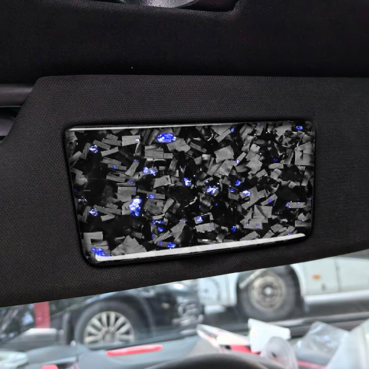 2pcs/Set Forged Gold Foil Carbon Fiber Car Makeup Mirror Panel Decorative Sticker for Chevrolet Corvette C8 2020-, Left and Right Driver(Blue) - Car Interior Mouldings by buy2fix | Online Shopping UK | buy2fix