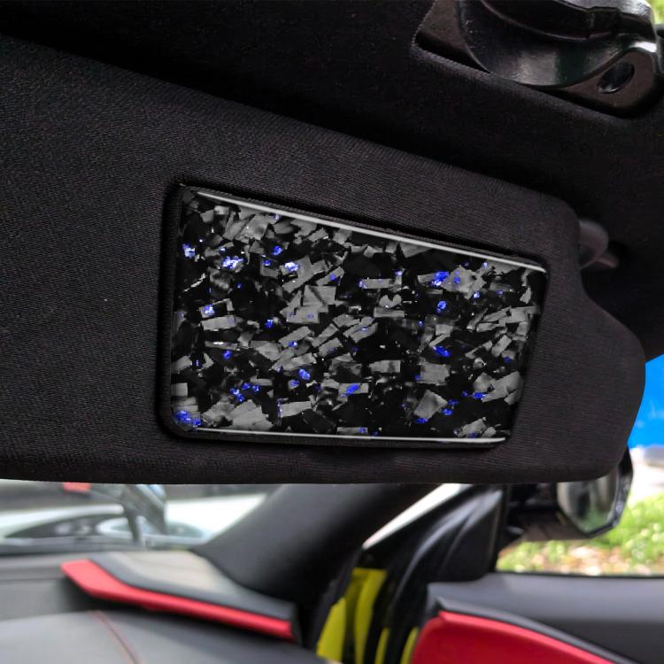 2pcs/Set Forged Gold Foil Carbon Fiber Car Makeup Mirror Panel Decorative Sticker for Chevrolet Corvette C8 2020-, Left and Right Driver(Blue) - Car Interior Mouldings by buy2fix | Online Shopping UK | buy2fix