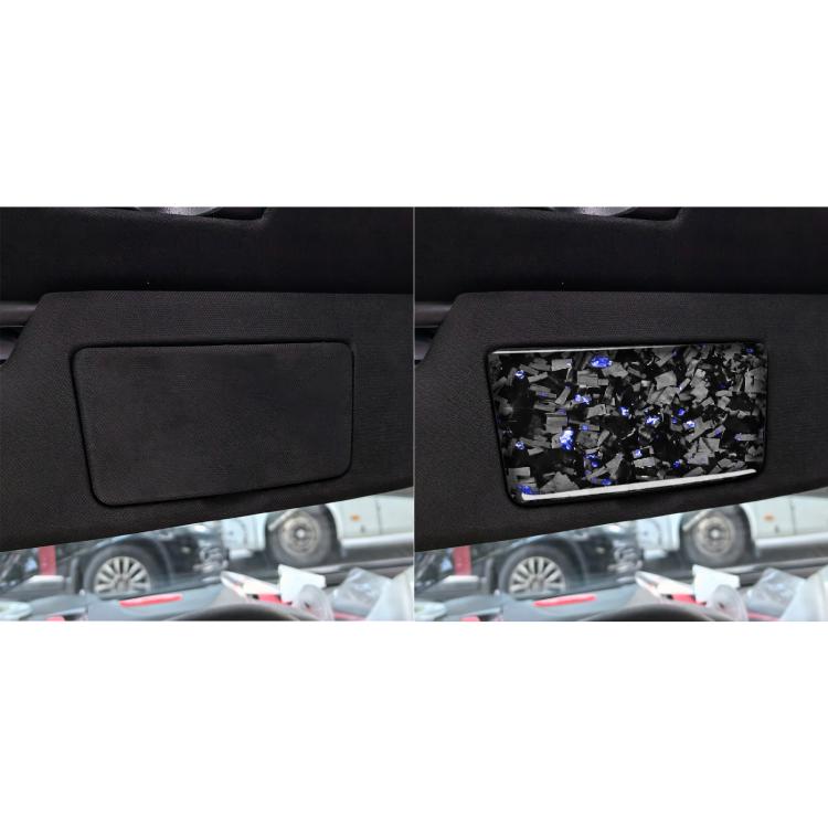 2pcs/Set Forged Gold Foil Carbon Fiber Car Makeup Mirror Panel Decorative Sticker for Chevrolet Corvette C8 2020-, Left and Right Driver(Blue) - Car Interior Mouldings by buy2fix | Online Shopping UK | buy2fix