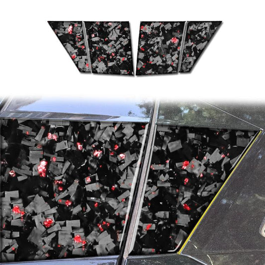 4pcs/Set Forged Gold Foil Carbon Fiber Car Roof Camera Sides Decorative Sticker for Chevrolet Corvette C8 2020-, Left and Right Driver(Red) - Car Interior Mouldings by buy2fix | Online Shopping UK | buy2fix