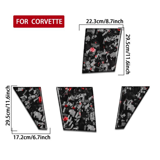 4pcs/Set Forged Gold Foil Carbon Fiber Car Roof Camera Sides Decorative Sticker for Chevrolet Corvette C8 2020-, Left and Right Driver(Red) - Car Interior Mouldings by buy2fix | Online Shopping UK | buy2fix