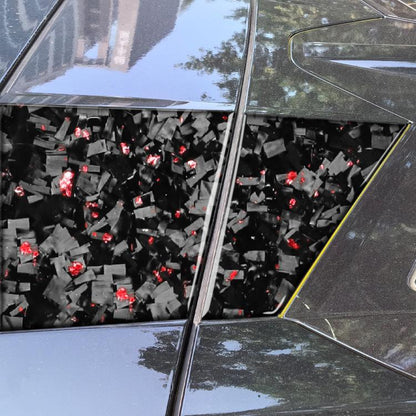 4pcs/Set Forged Gold Foil Carbon Fiber Car Roof Camera Sides Decorative Sticker for Chevrolet Corvette C8 2020-, Left and Right Driver(Red) - Car Interior Mouldings by buy2fix | Online Shopping UK | buy2fix