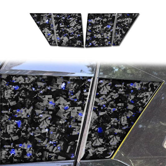 4pcs/Set Forged Gold Foil Carbon Fiber Car Roof Camera Sides Decorative Sticker for Chevrolet Corvette C8 2020-, Left and Right Driver(Blue) - Car Interior Mouldings by buy2fix | Online Shopping UK | buy2fix